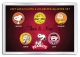 PEANUTS - Then & Now - CHARLIE BROWN - 24K Gold Plated US State Quarter 5-Coin Set w/4x6 - Officially Licensed