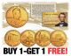 2009 Lincoln Bicentennial Penny 4-Coin Set 24K Gold Plated - BUY 1 AND GET 1 FREE - bogo