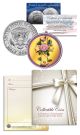 Religious Cross for Baptism Communion - Keepsake Gift JFK Kennedy Half Dollar US Colorized Coin