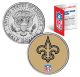 NEW ORLEANS SAINTS NFL JFK Kennedy Half Dollar US Colorized Coin - Officially Licensed