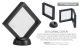 3D Floating 2-Sided View-Thru Coin Display Frame Holder Box Case with Stand ( For Challenge Coins / Coins / Medallions / Jewelry / Stamps) - Black 2x2 Case - Set of 2