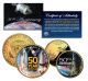 MAN IN SPACE - 50th Anniversary - Florida Quarter & JFK Half Dollar US 2-Coin Set 24K Gold Plated