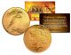 1920s PEACE Silver Dollar U.S. Coin 24K GOLD PLATED w/Capsule