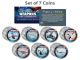 U.S. WEAPONS ARSENAL - AIRCRAFT - JFK Kennedy Half Dollars US 7-Coin Set