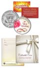 WEDDING CONGRATULATIONS Gift Keepsake - JFK Kennedy Half Dollar US Colorized Coin