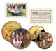 WIZARD OF OZ - Cast - Kansas Quarter & JFK Half Dollar US 2-Coin Set 24K Gold Plated - Officially Licensed