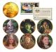 WIZARD OF OZ 1976 Eisenhower IKE Dollar US 6-Coin Set 24K Gold Plated - Officially Licensed