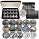 WORLD WAR II End of WWII 75th Anniversary JFK Half Dollar U.S. 15-Coin Complete Set with Premium Deluxe Display BOX