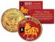 2015 Chinese New Year YEAR OF THE GOAT / SHEEP 24K Gold Plated JFK Kennedy Half Dollar US Coin